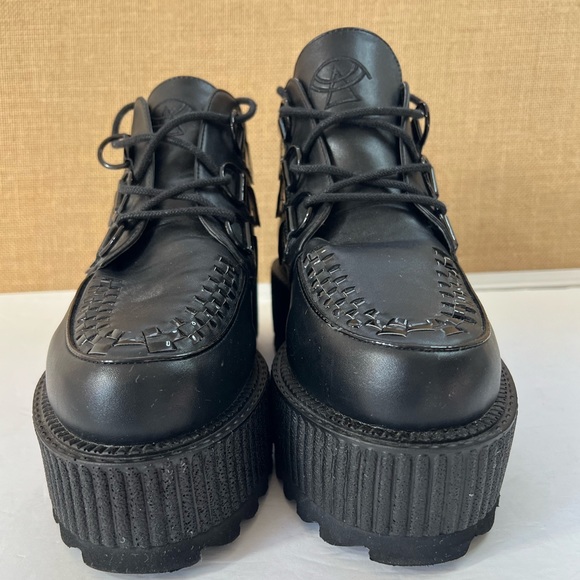 Strange Cvlt Creepers Black Super Kreep Platform Shoes Size 10 - Picture 6 of 15